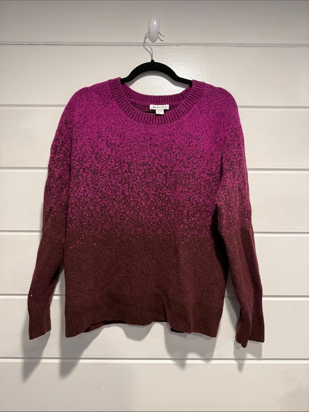 Athleta Ombre Crewneck Sweater in Magenta and purple